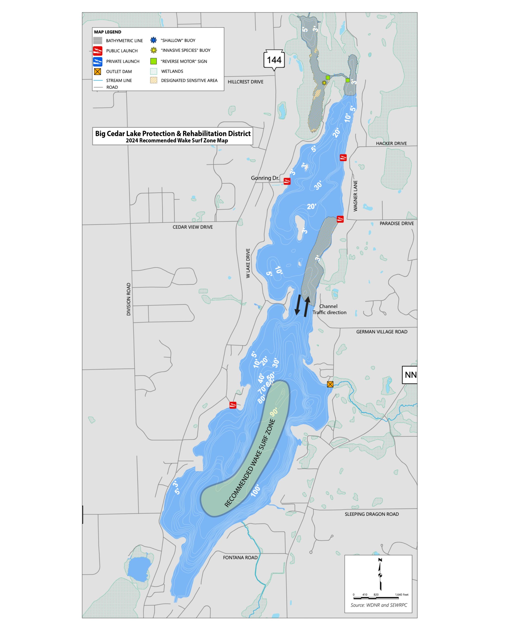 2024 Recommended Wake Surf Zone MAP - BCLPRD